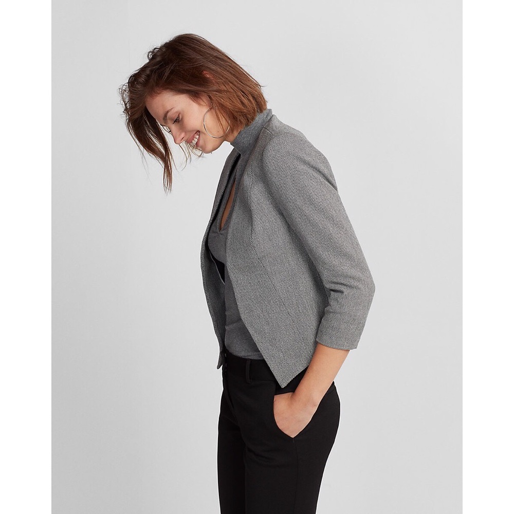 NWOT Express Micro Print Cutaway Blazer - Picture 2 of 6